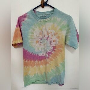 2017 Lollapalooza Tie Dye Grant Park Chicago Graphic T-Shirt Size Small